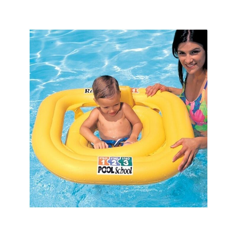 Trade Shop Traesio - Bote Hinchable Salvavidas Infantil Con Muandina Y Respaldo 79 X 79 Cm