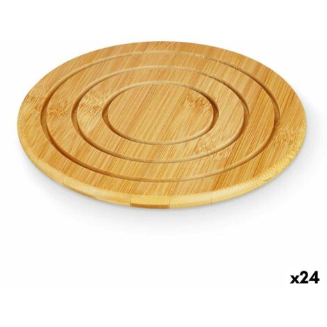 Salvamantel Kinvara 897 Natural Bambú Redondo 19 x 1 x 19 cm (24 Unidades)