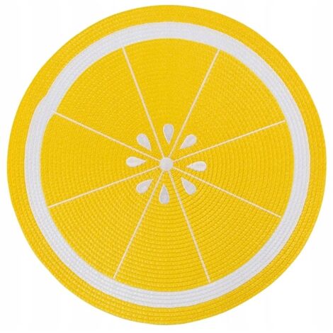 Salvamantel redondo 38cm estampado limón, amarillo, decorativo y práctico