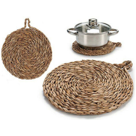 Salvamantel redondo de mimbre vegetal Ø40cm