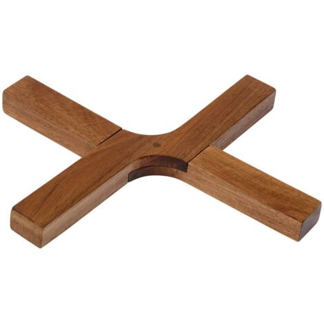 Salvamanteles l21cm cruz de acacia, madera oscura - 5five