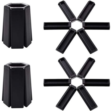 Salvamanteles plegables y antideslizantes: juego de 4 prácticos aislantes térmicos para cocina y comedor.