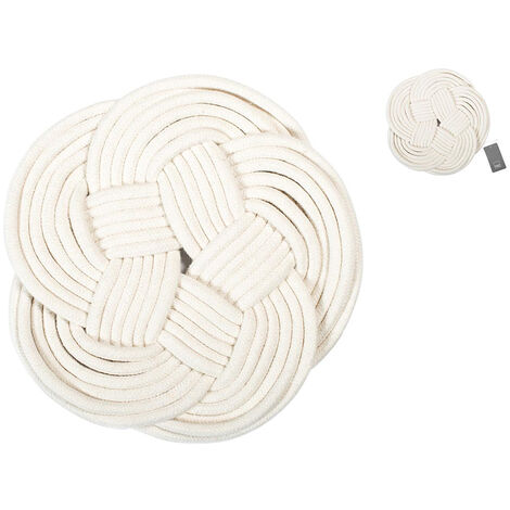 Salvamanteles redondo de algodón - Blanco - 27 cm