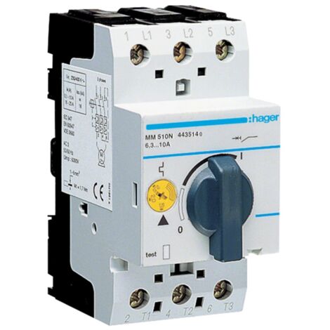 Salvamotore Hager 6,3-10A 2,5 moduli 3 poli MM510N