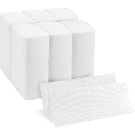 Salviette Carta 24x21cm Pieghe Z per Dispenser, 6 Confezioni da 150 salviette