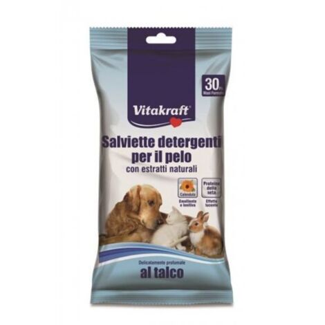 salviette detergenti per pelo al talco