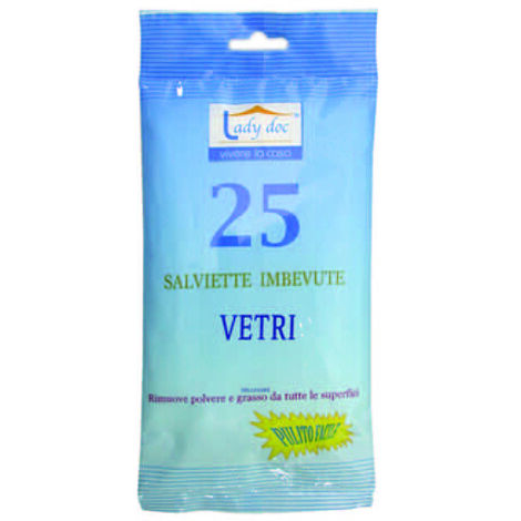 Salviette imbevute per vetri - cm.16x21