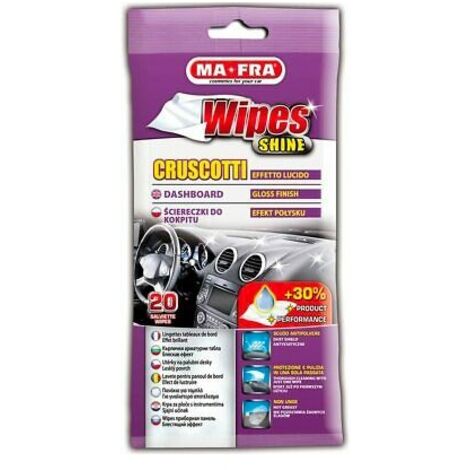 Salviette Mafra wipes shine cruscotto auto 20 pezzi