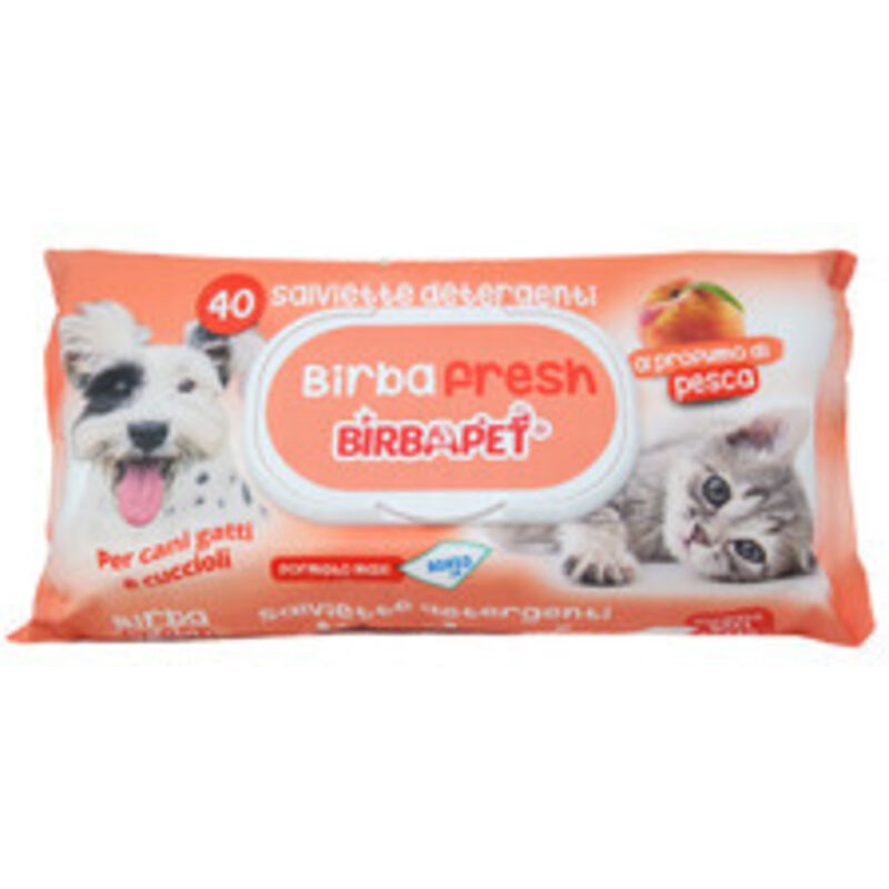 Salviette Per Animali Pesca 40 Pz Q.ta 24