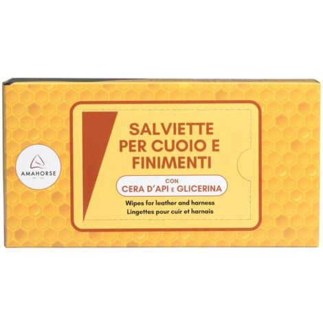 Salviette per la pulizia di cuoio e finimenti impregnate di sapone per cuoio