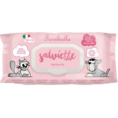 Salviette Sensitive Bio specifiche per le zone sensibili di cani e gatti: Set 6 pezzi