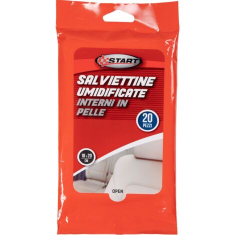 Salviette Umidificante per superfici in pelle confezione salva freschezza 20 pezzi 18cm x 20 cm