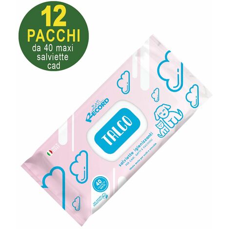 Salviette umidificate igienizzanti talco per cani e gatti: 1 confezione