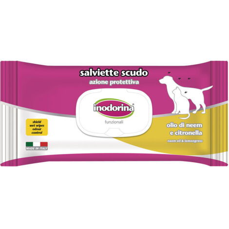Salviettine Inumidite per Animali Domestici Inodorina Citronella