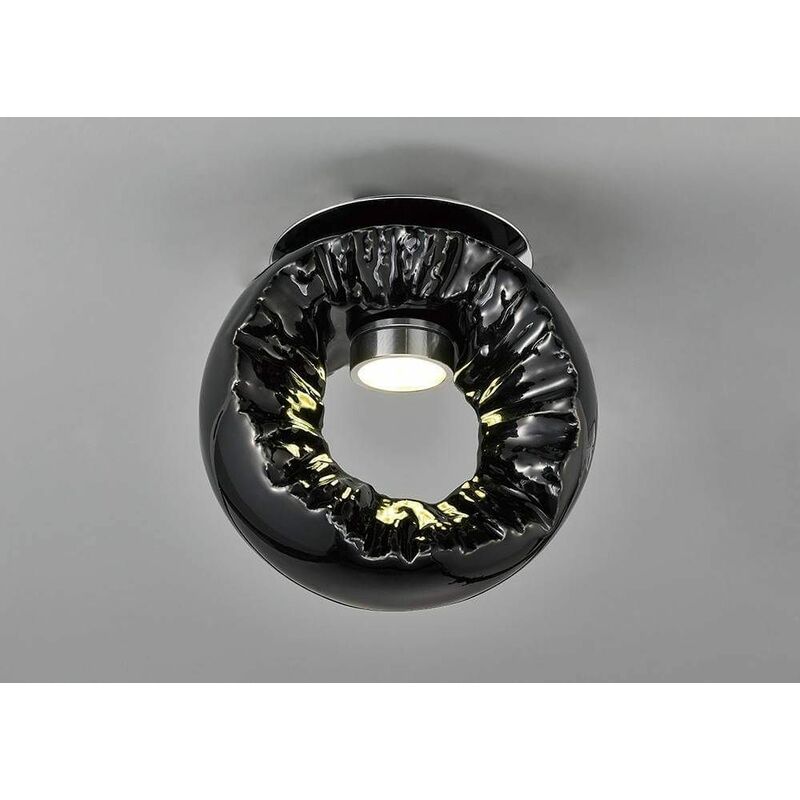 Salvio ceiling lamp round Sculpture 1 x 3W LED Chrome / black