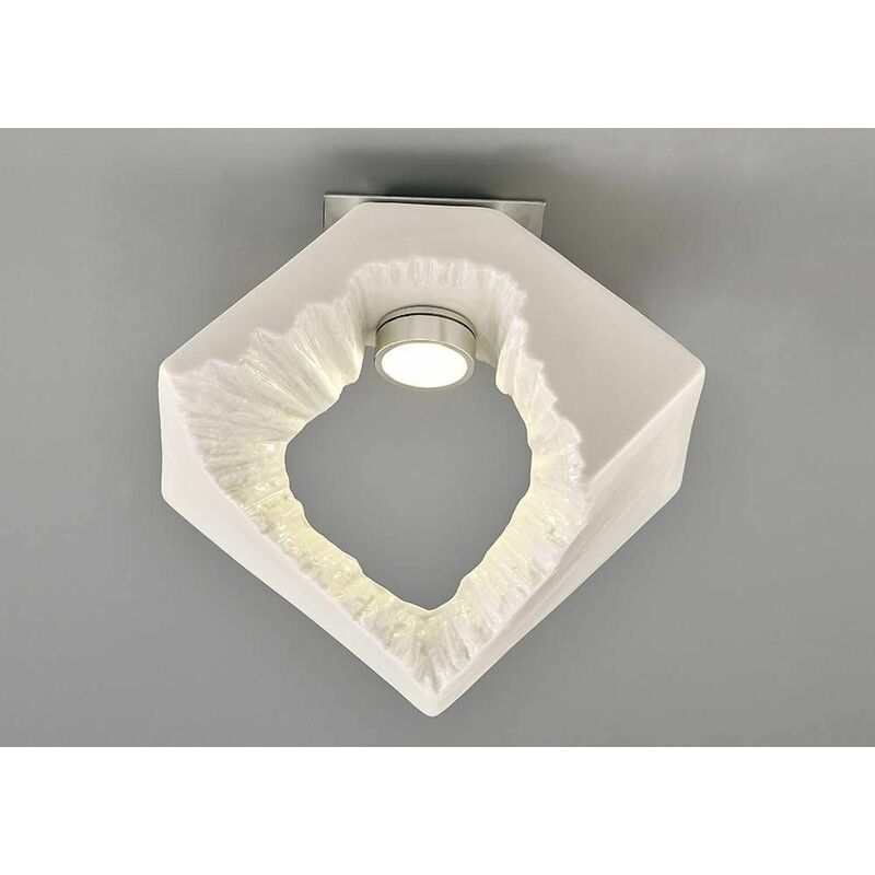 Salvio ceiling lamp square Sculpture 1 x 3W LED Chrome / white