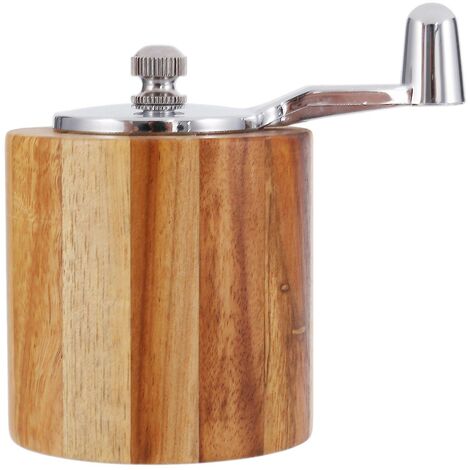 Salz und Pfeffer, Handkurbel-Pfeffermühle aus Holz, Salzstreuer mit klassischem Griff und verstellbarem Cer