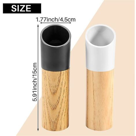 Salz- und Pfeffermühle aus Holz, 2 Salz- und Pfefferstreuer mit verstellbarer Keramik-Pfeffermühle für Salz