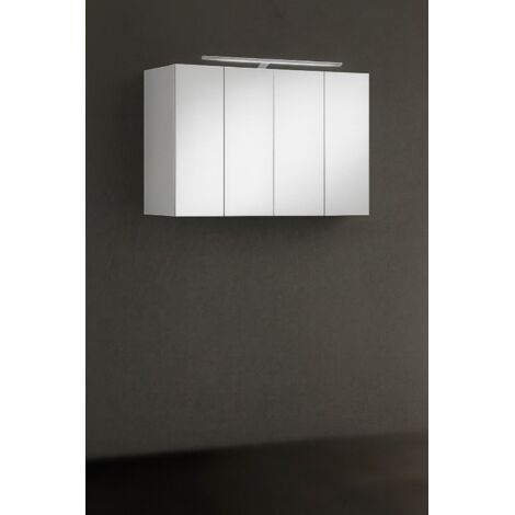 SAM® Badezimmer Spiegelschrank 120 cm Hochglanz weiß ZÜRICH