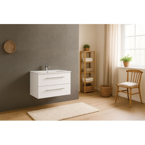 SAM® Badezimmer Waschplatz 120 cm Hochglanz weiß BASEL