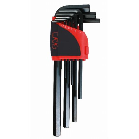 SAM OUTILLAGE 63-R9A RÂTELIER DE 9 CLÉS MALES LONGUES 6 PANS DE 1,5 À 10 MM