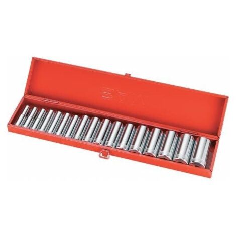 SAM OUTILLAGE - Coffret 17 Douilles Longues 1/2'' 12 Pans
