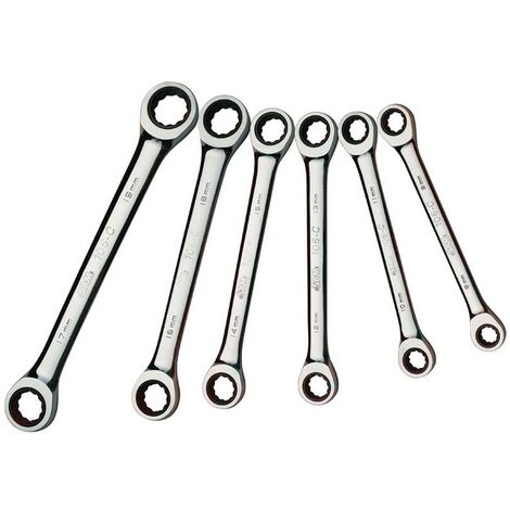 SAM OUTILLAGE - Jeu De 6 Clés Polygonales A Cliquet 8 A 19 Mm