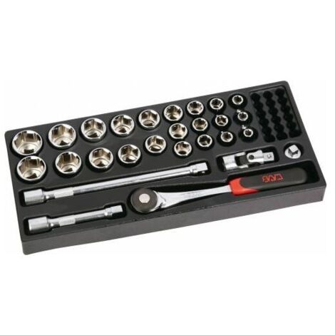 SAM OUTILLAGE - Module Mousse 1/3 De 27 Outils 1/2'' 6 Pans En Mm
