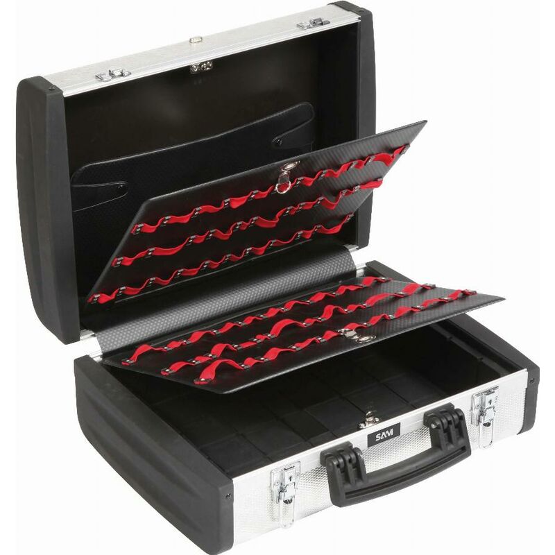 Sam Outillage - Valise aluminium lisse double plateaux - TVU-4