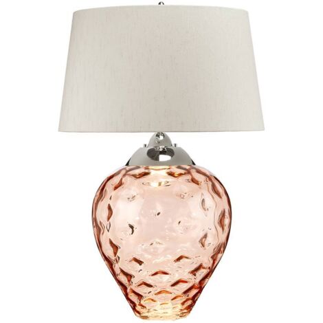 Samara Grande Lampe De Table Verre Teinté Saumon
