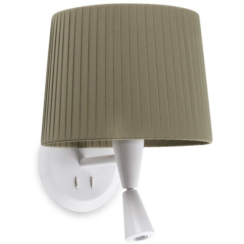

SAMBA Aplique de pared con lector blanca/encintada verde - BLANCO MATE