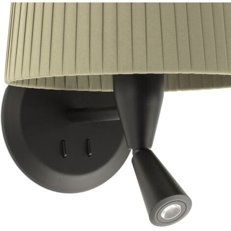 SAMBA Aplique de pared con lector negra/encintada verde 64309-37