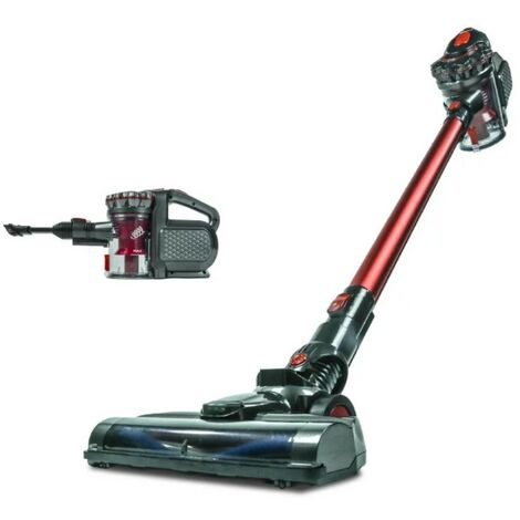 SAMBA-Aspirateur balai sans fil Rouge. Brosse motorisée flexible 180º, lumière LED, 2 niveaux de puissance, buse combinée, 150W Rouge - Rouge