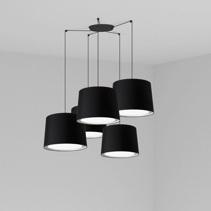 

Faro Barcelona - SAMBA Lámpara colgante negra/negra ø450 5L - NEGRO MATE