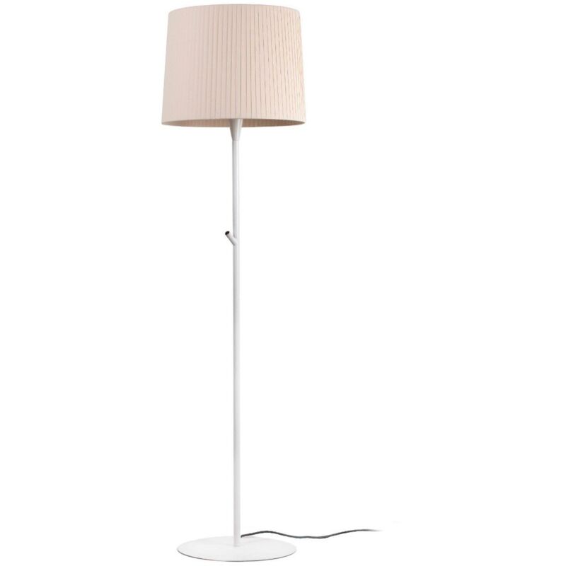 

SAMBA Lámpara de pie blanca/encintada beige - BLANCO MATE