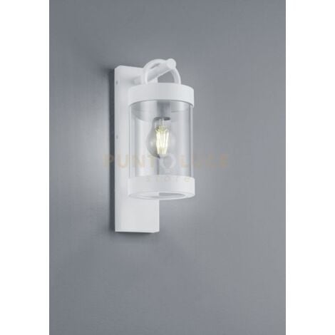 SAMBESI APPLIQUE DA ESTERNO LANTERNA CON SENSORE CREPUSCOLARE METALLO BIANCO H. 33CM 1 LUCE ATTACCO E27