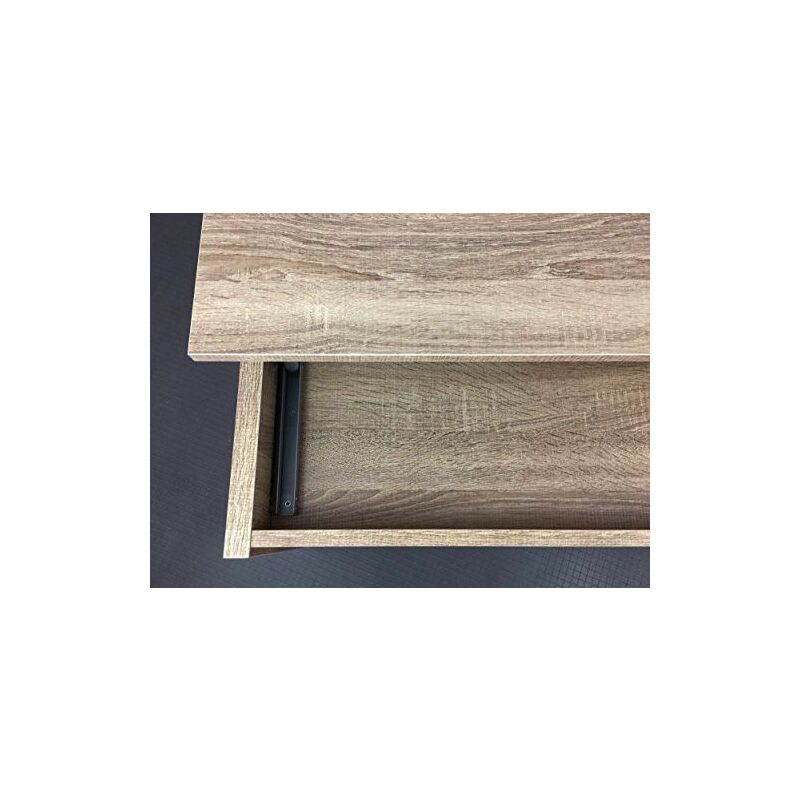 Samblo - Argus table basse relevable, bois et mélamine, chêne, 100 x 50 x 42 cm