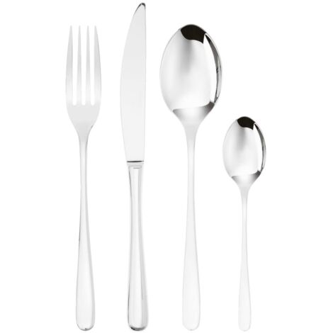 Sambonet Taste 52553-G2 - Set di Posate da Tavola monoblocco in acciaio inox 18/10, per 12 persone, 48 pezzi: 12 forchette, 12 cucchiai, 12 coltelli, 12 cucchiaini da tè