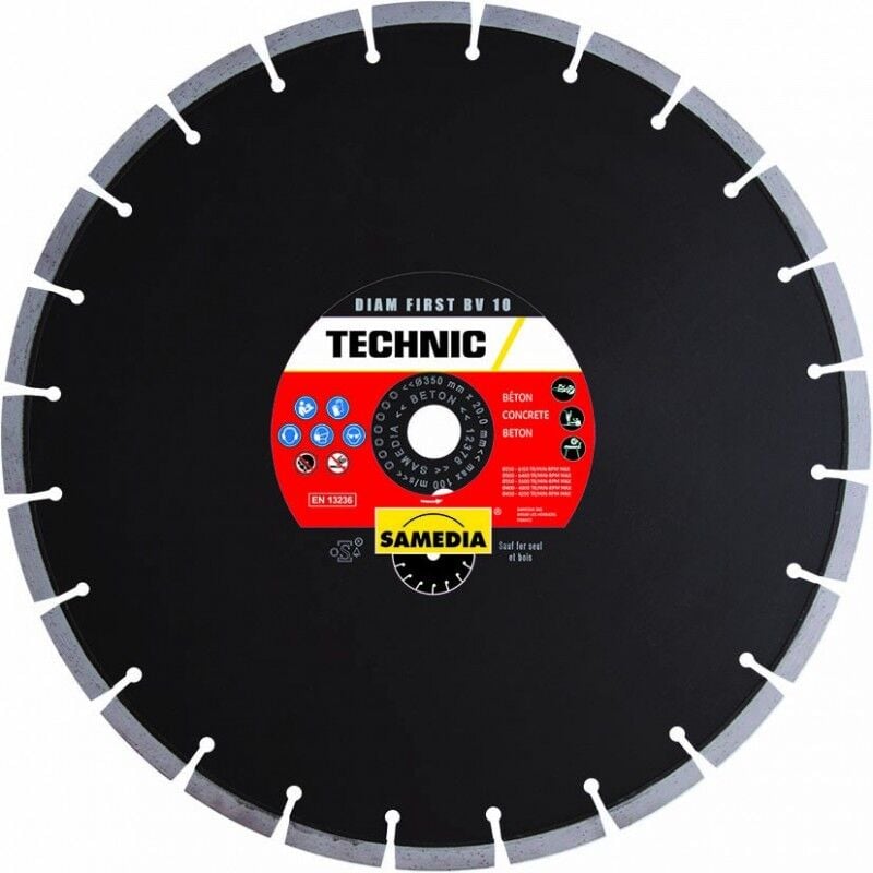 313910 Disque Diamant Technic Diam First Bv 10 - al : 22.23 mm - ø : 125 mm - Haut. Segment : 10 mm - Samedia