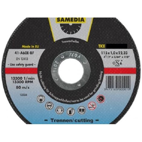 Samedia TKE Korund-Trennscheibe INOX 115 x 1,0 mm / 25 Stück im Karton