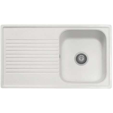Samet Lavello 86x50 Granitovero861vbip reversibile 1 vasca gocciolatoio bianco