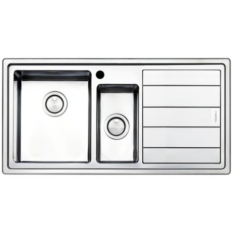Samet Lavello cucina SAXT332 2 vasche e gocciolatoio destro 100x50 cm