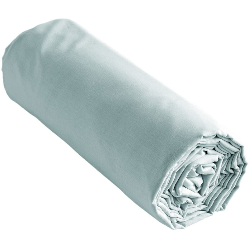 Altobuy - samia - Drap Housse 200x200cm Coton Coloris Bleu Craie