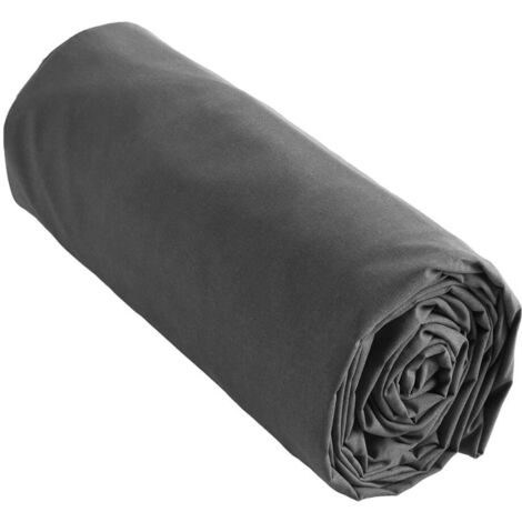 SAMIA - Drap Housse 90x190cm Coton Coloris Poivre