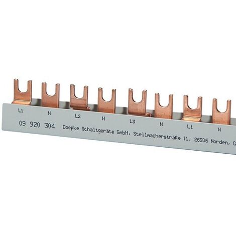 Sammelschiene GM.3.54.130/16/N, 1 Meter zuschneidbar 16 mm², Gabel, 3-phasig/N