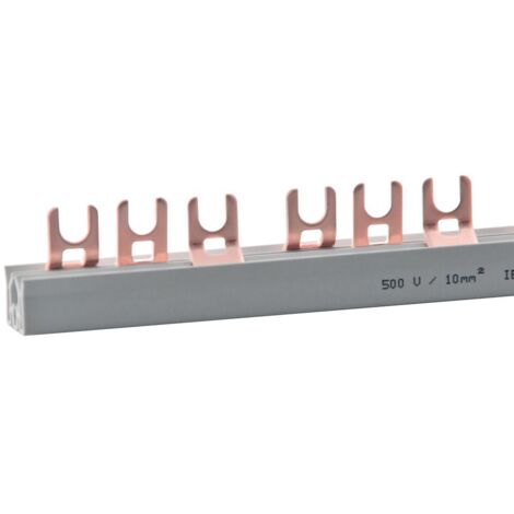 Sammelschiene GM.3.57.100/10, 1 Meter zuschneidbar 10 mm², Gabel, 3-phasig