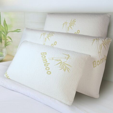 Sampur – Oreiller en mousse à mémoire de forme déhoussable 50 x 30 cm – Soutien mi-ferme – Coutil en polyester traité au charbon actif de bambou