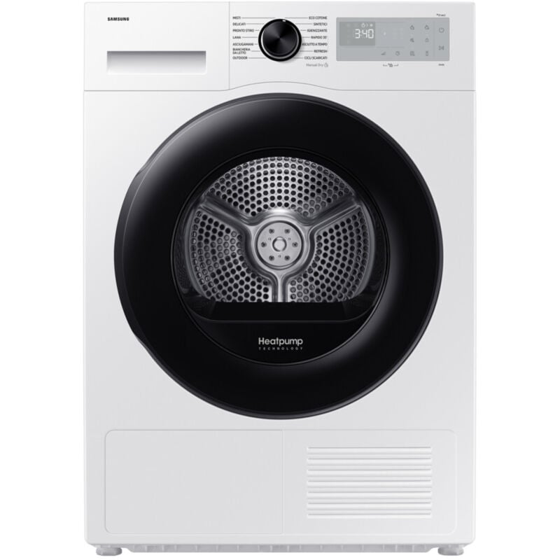 Image of Asciugatrice 9 Kg Pompa Calore DV90DG52A0AHET Crystal EcoDry Classe c - Samsung