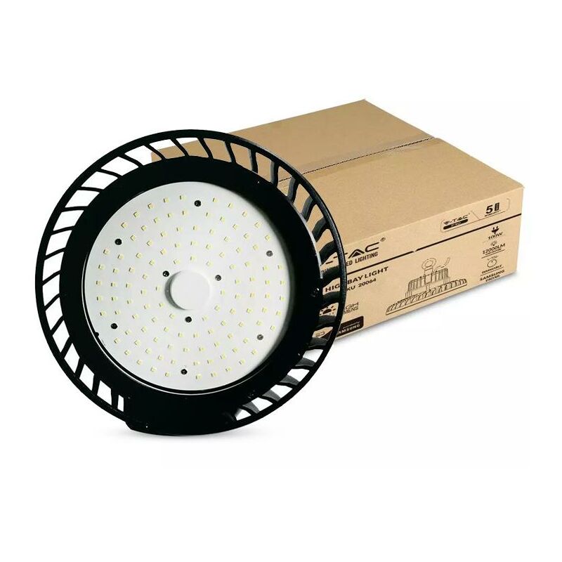 Image of Led sospensione industriale Samsung chip 100W corpo nero 120LM/W 4000K - Luce naturale