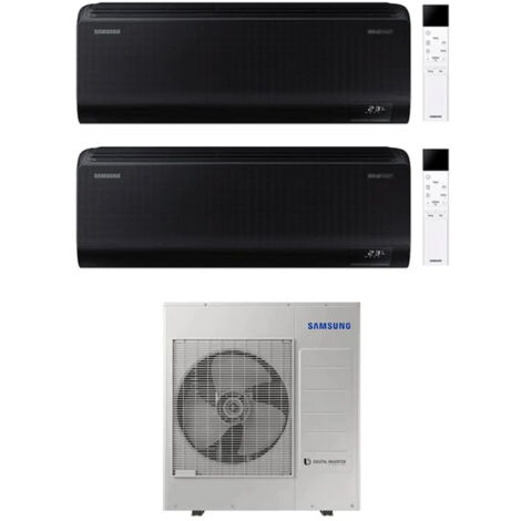 SAMSUNG Condizionatore dualsplit Windfree Black S2 9000+9000 btu 10kw inverter wifi nero codice prod: AR70F09(09)C1ABNEU AJ100TXJ5KG